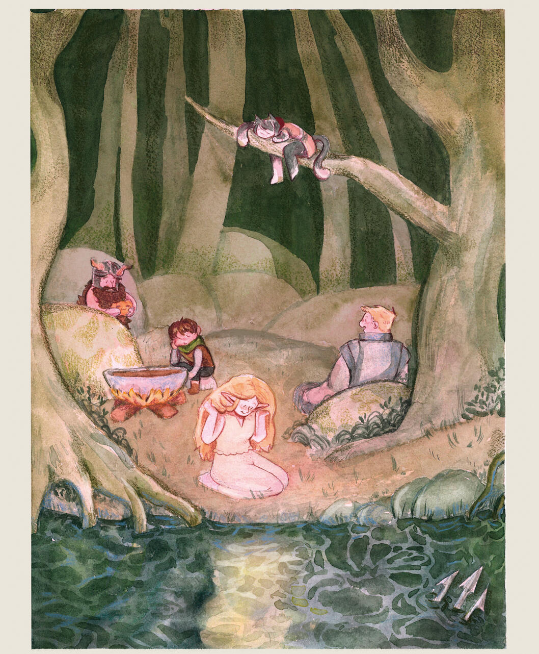 John Bauer x Dungeon Meshi Print